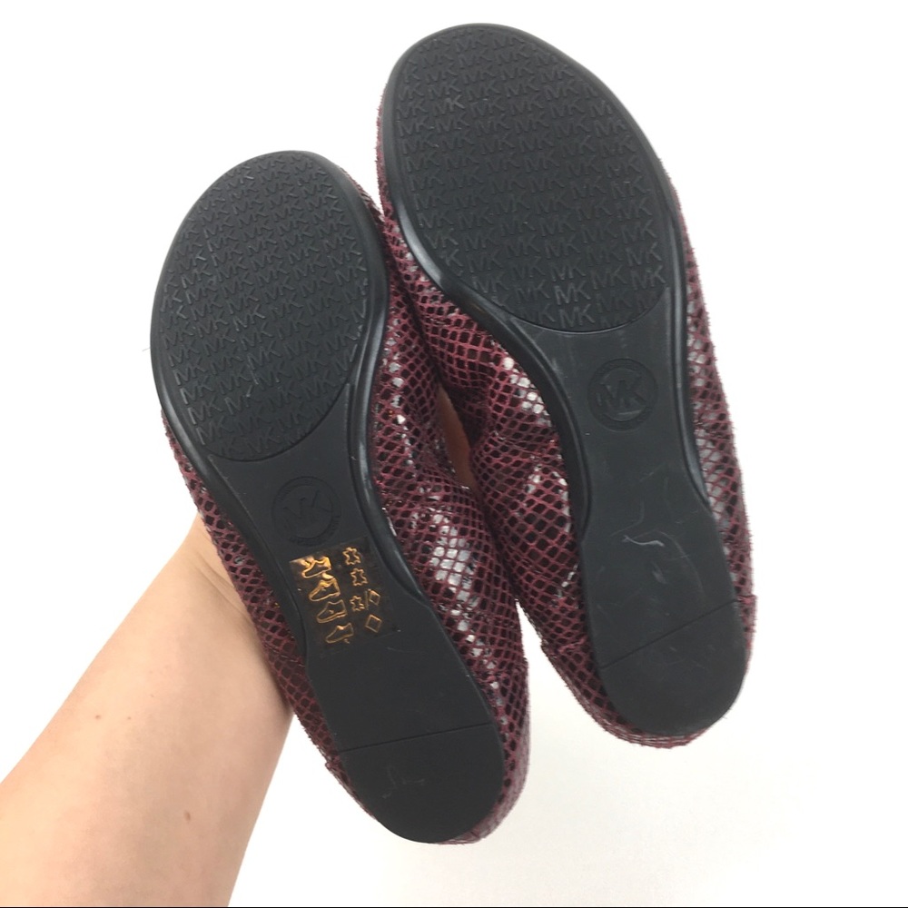 Michael Kors Leather Ballet Flats Python Snake New - image 6